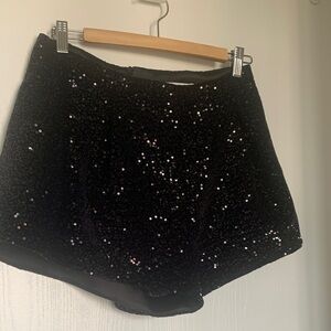 Zara Black Sequin Mini Skirt